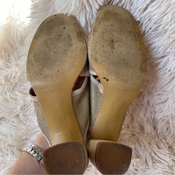 Coach And Four Shoes Cinzia beige Sandal open toe block heel Size 8 - Picture 8 of 10